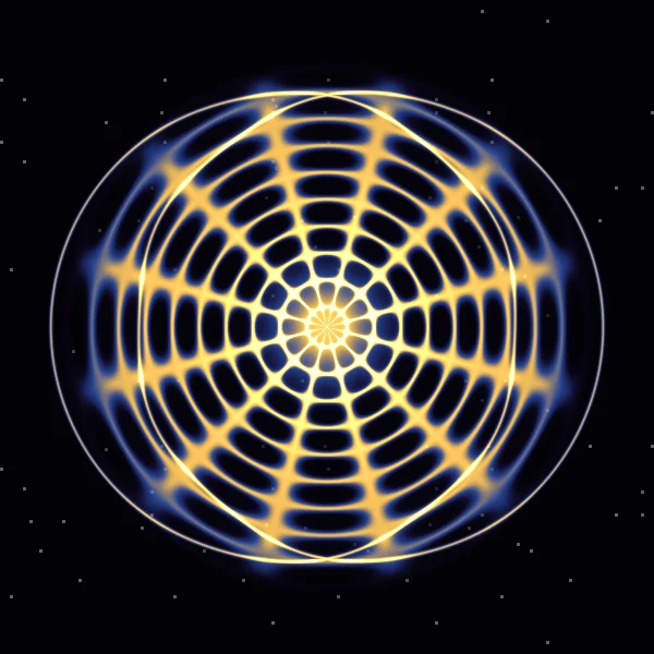 Corazón que sana · 639 Hz · φ: la figura que dibuja Cymatica en modo Mandala con 639 Hz y su pareja áurea de 1033,9 Hz