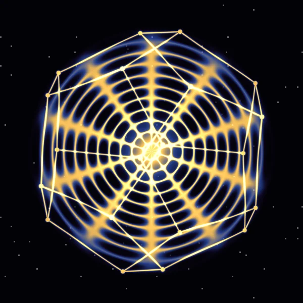 Corona · 963 Hz · φ³: la figura que dibuja Cymatica en modo Mandala con 963 Hz y su pareja áurea de 4079,3 Hz