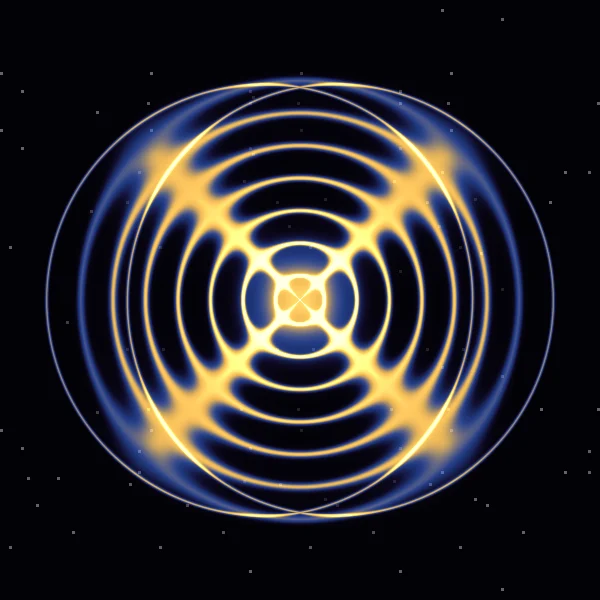 Rest · 285 Hz · φ: the figure Cymatica draws in Mandala mode with 285 Hz and its golden pair at 461.1 Hz
