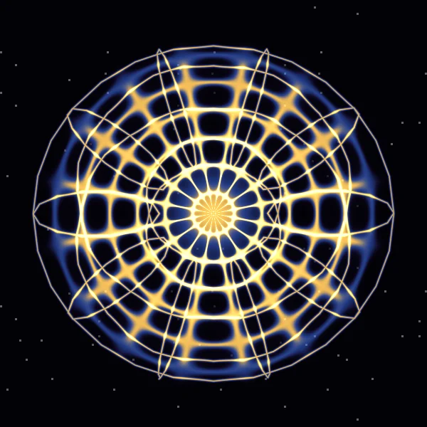 Om · 136,1 Hz · φ³: la figura que dibuja Cymatica en modo Mandala con 136,1 Hz y su pareja áurea de 576,5 Hz