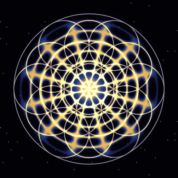 Stillness · 174 Hz · φ³: the figure Cymatica draws in Mandala mode with 174 Hz and its golden pair at 737.1 Hz