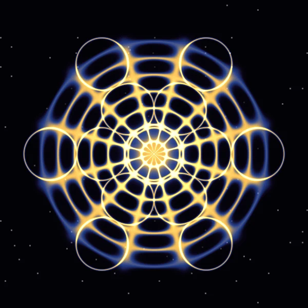 Regenerar · 285 Hz · φ²: la figura que dibuja Cymatica en modo Mandala con 285 Hz y su pareja áurea de 746,1 Hz