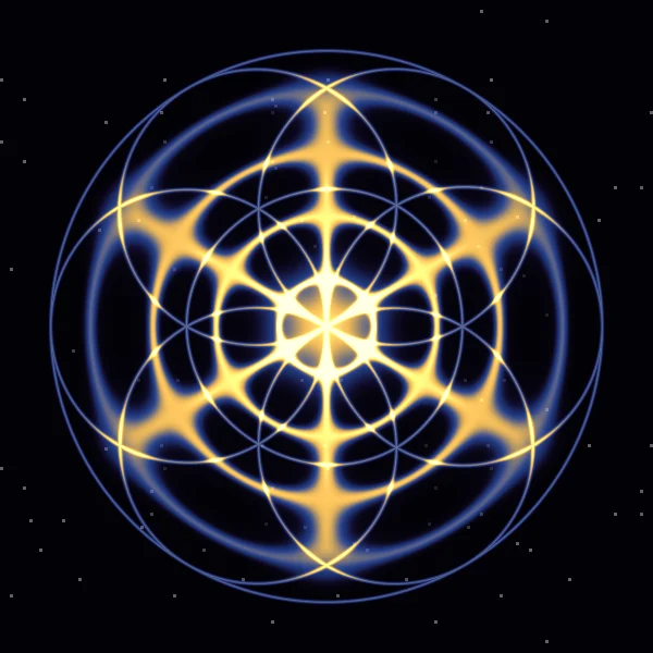 Suave · 89 Hz · φ: la figura que dibuja Cymatica en modo Mandala con 89 Hz y su pareja áurea de 144,0 Hz