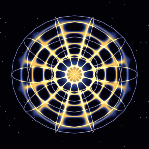 Deep sleep · 111 Hz · φ⁴: the figure Cymatica draws in Mandala mode with 111 Hz and its golden pair at 760.8 Hz