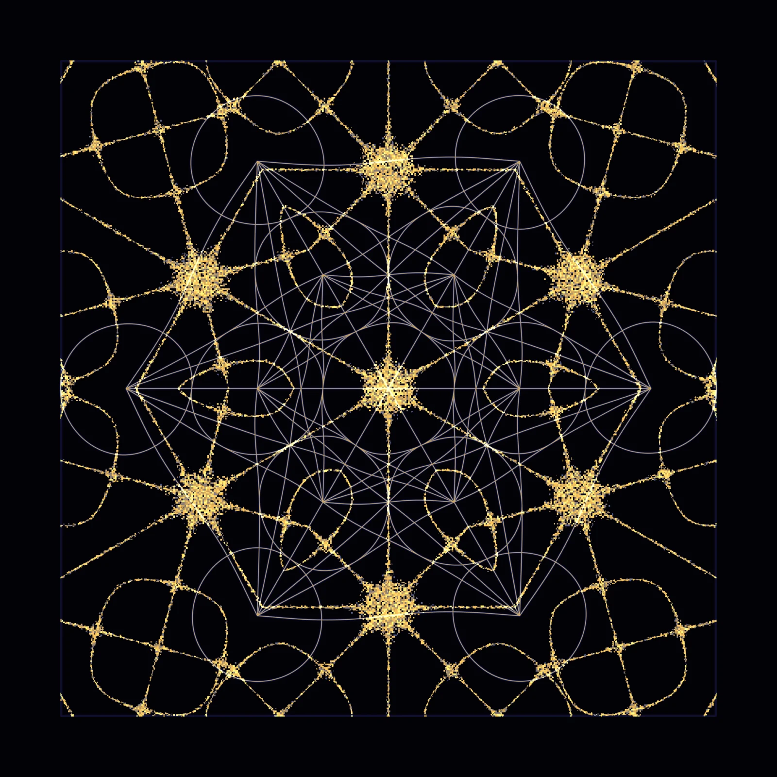 Metatron's Cube over a Chladni pattern at 852 Hz