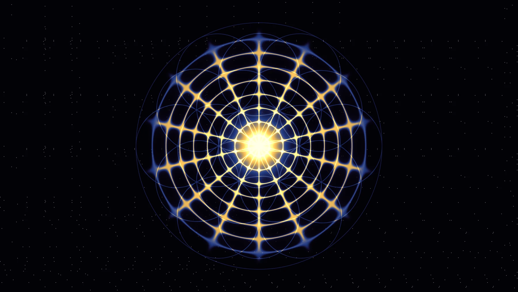 Plexo solar a 528 Hz en modo Mandala, el visual que acompaña a Meditar