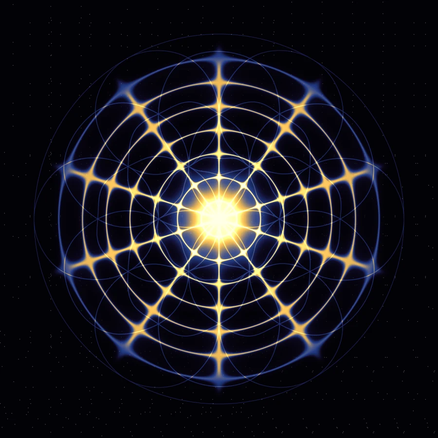 285 Hz, Compasión, en modo Mandala con la capa Flor de la vida