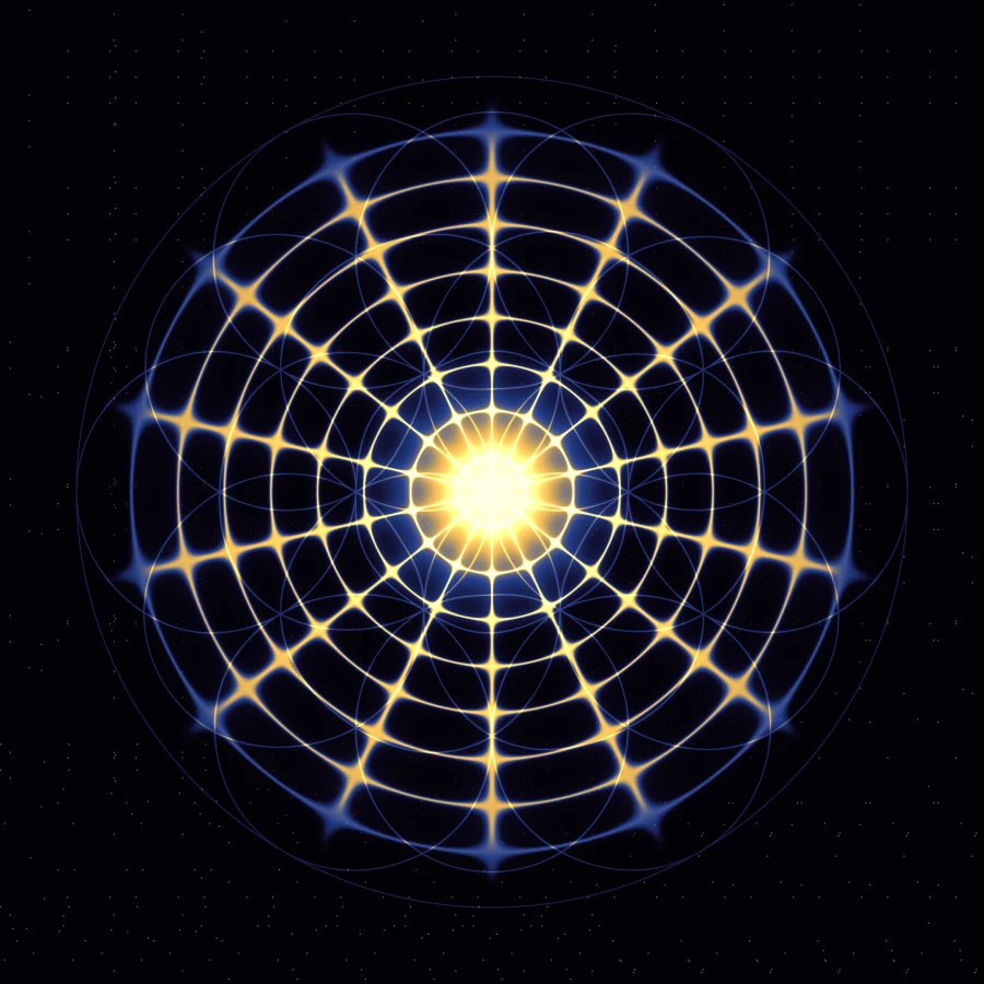 528 Hz, Solar plexus, in Mandala mode with the Flower of Life layer