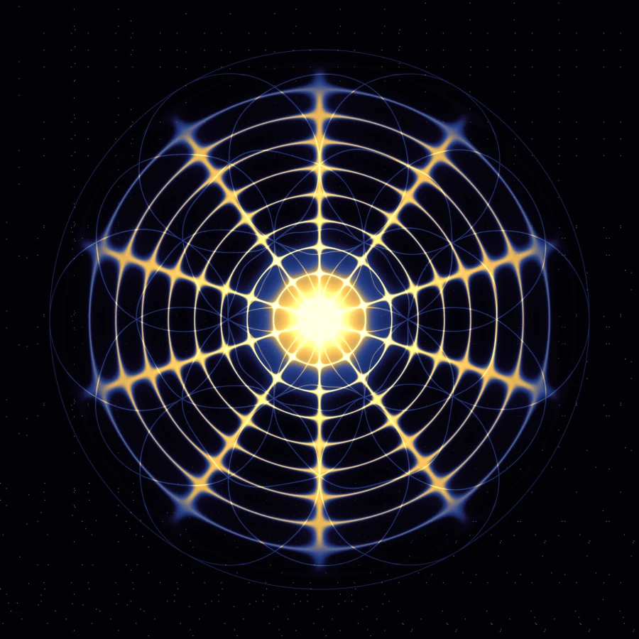 639 Hz, Corazón, en modo Mandala con la capa Flor de la vida