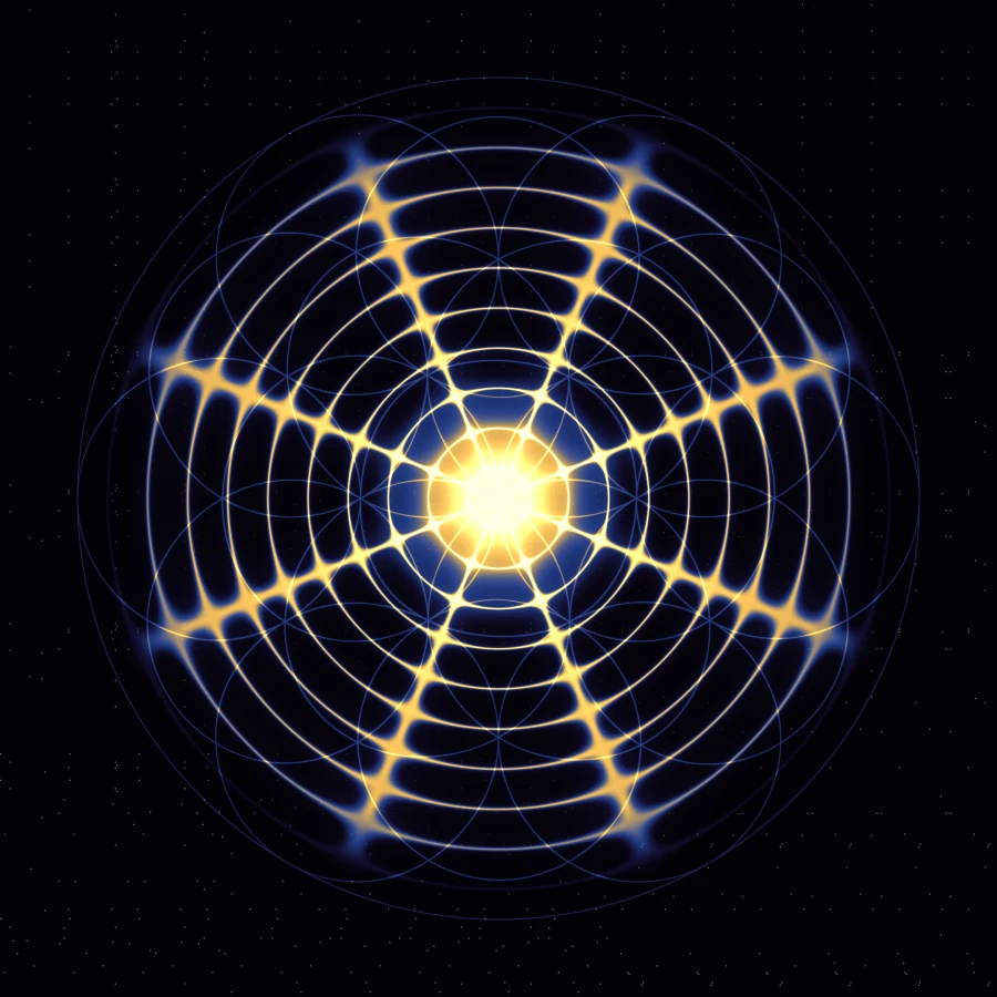852 Hz, Tercer ojo, en modo Mandala con la capa Flor de la vida