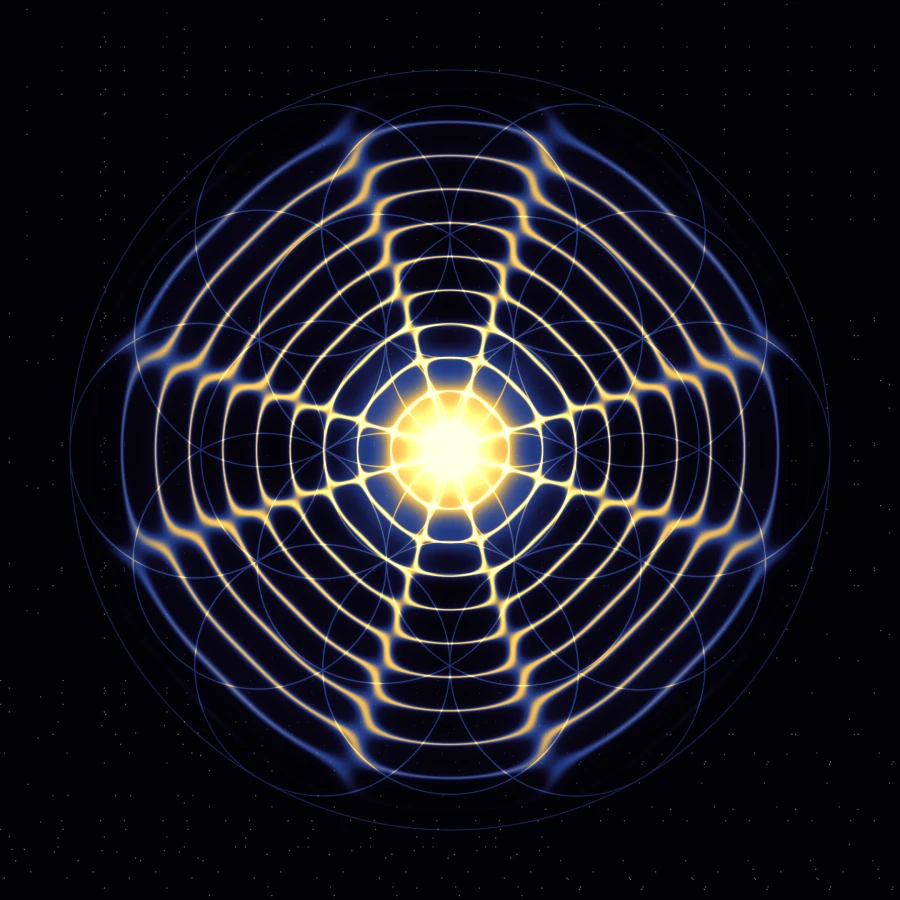 963 Hz, Corona, en modo Mandala con la capa Flor de la vida